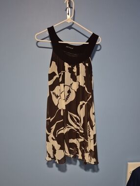 Floral Print Black and Cream Sleeveless Camisole